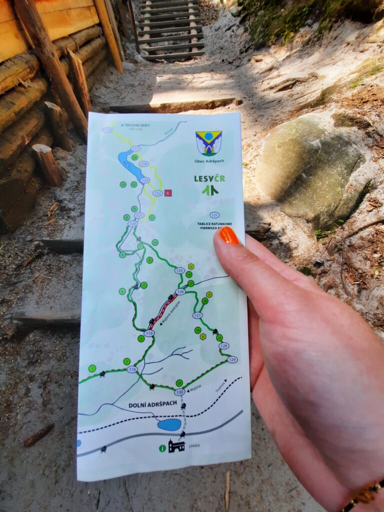 skalne miasto adrspach mapka